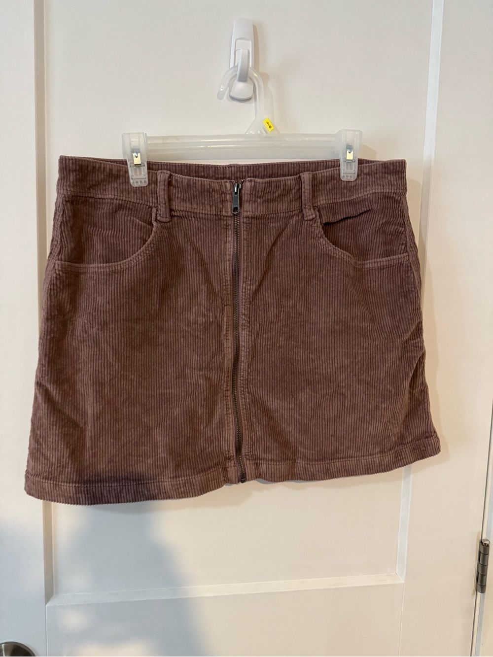 American Eagle Outfitters Brown Corduroy Zip-Front Mini Skirt